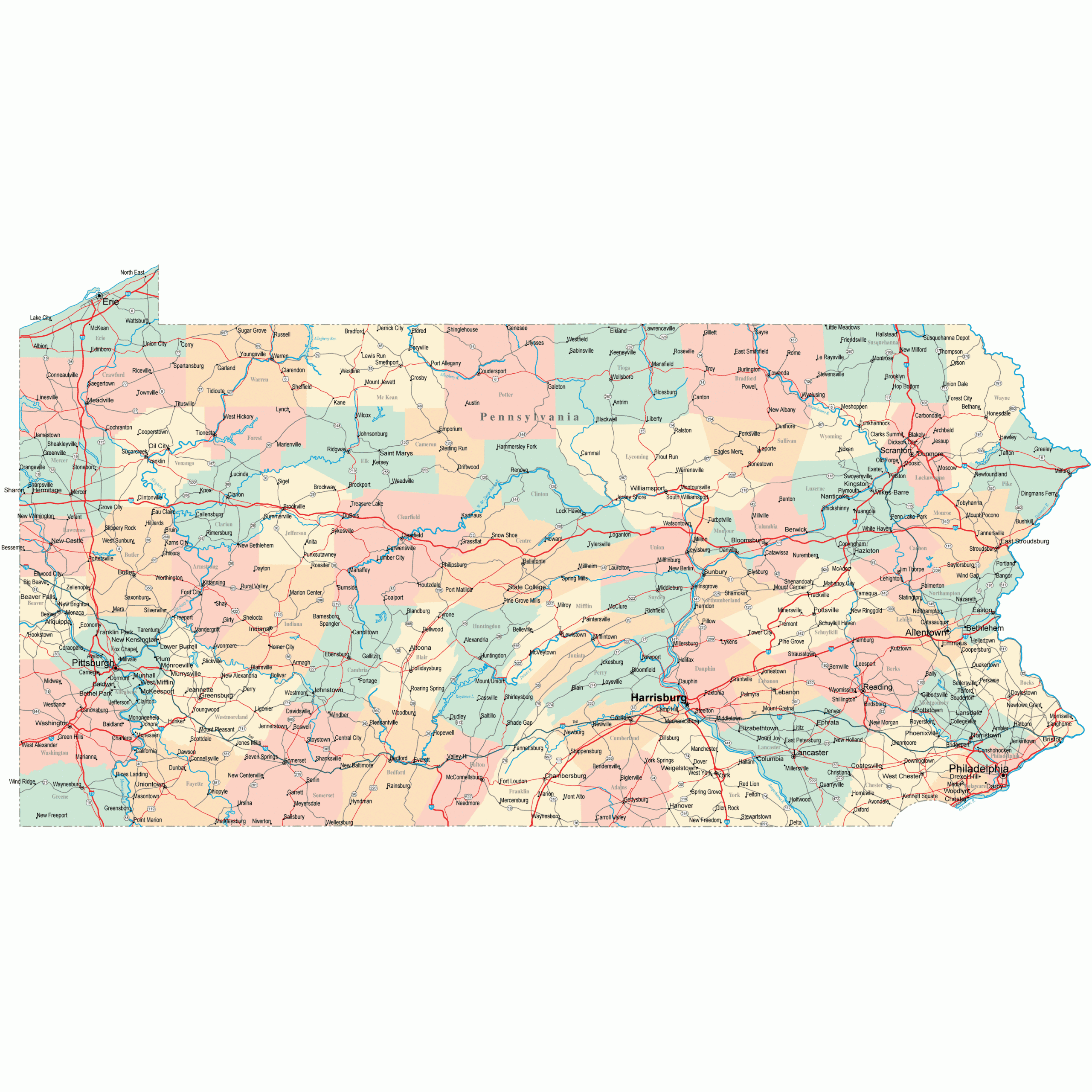 Pennsylvania Road Map PA Road Map Pennsylvania Highway Map Pennsylvania Road Map PA Road Map Pennsylvania Highway Map