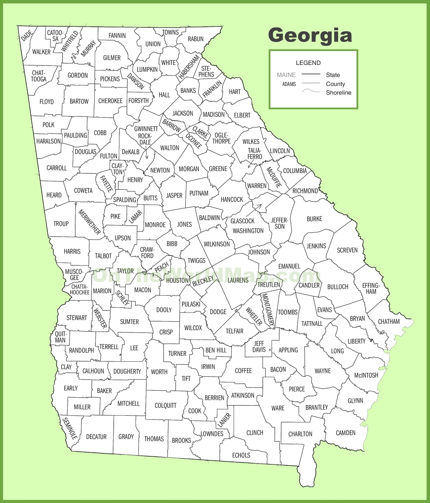 Printable Georgia County Map Printable Study Planner Printable Georgia County Map Printable Study Planner