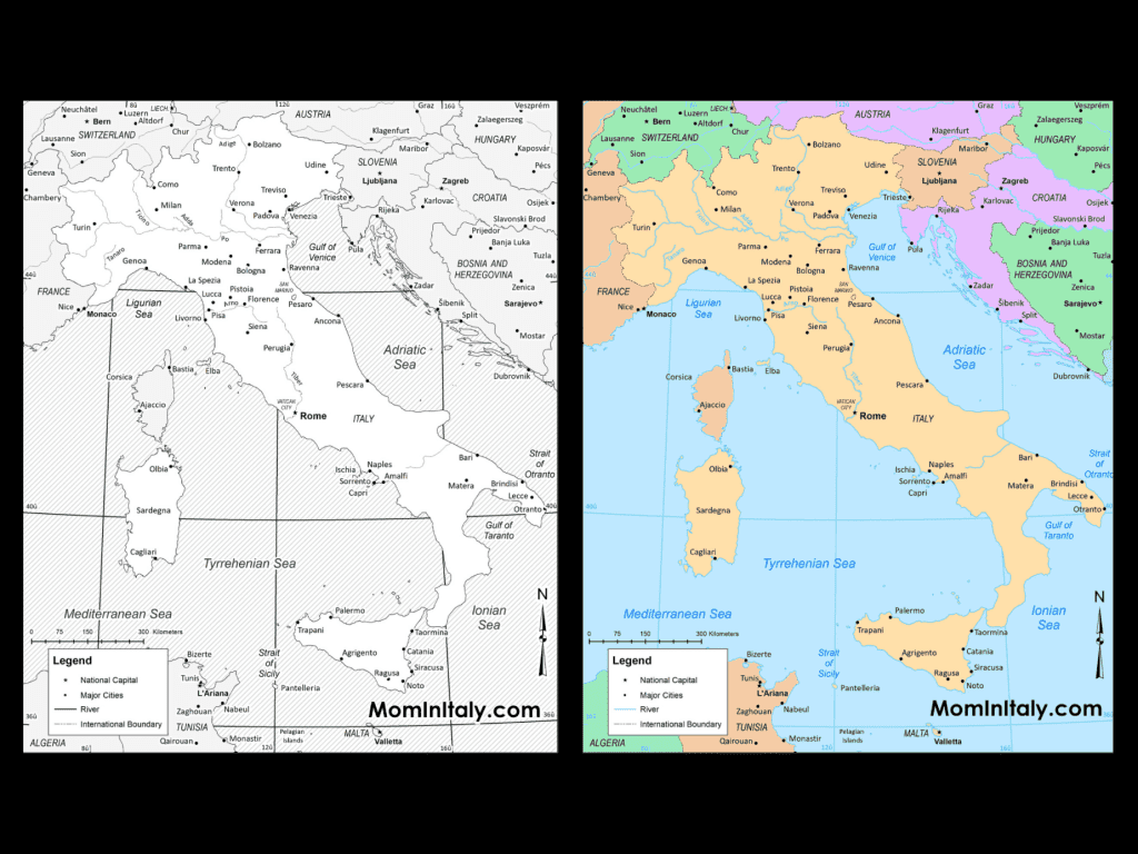 printable italy map printable italy map