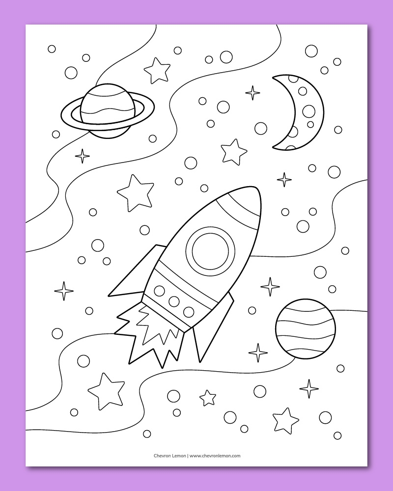 Printable Space Coloring Page Chevron Lemon Printable Space Coloring Page Chevron Lemon