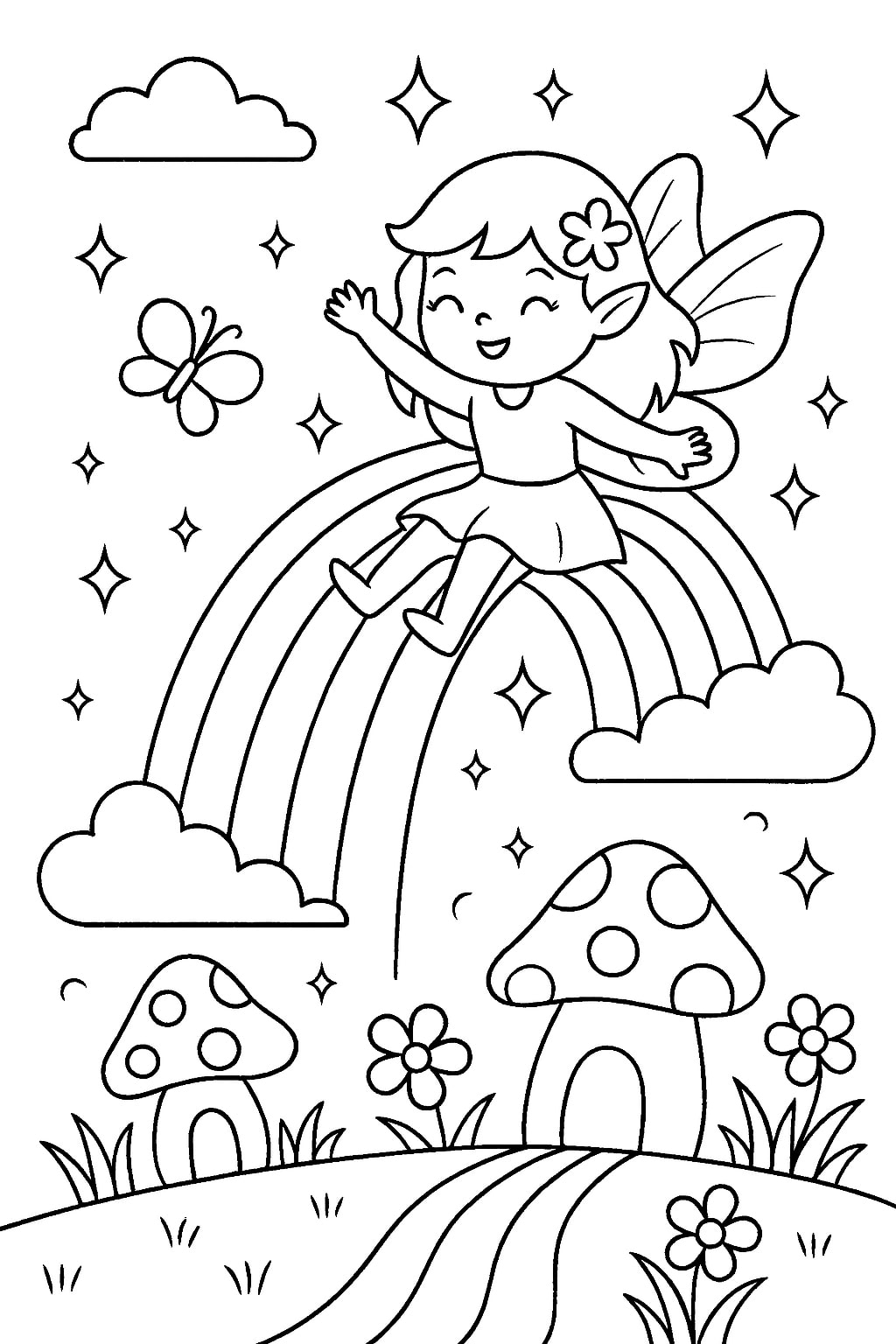 rainbow coloring page