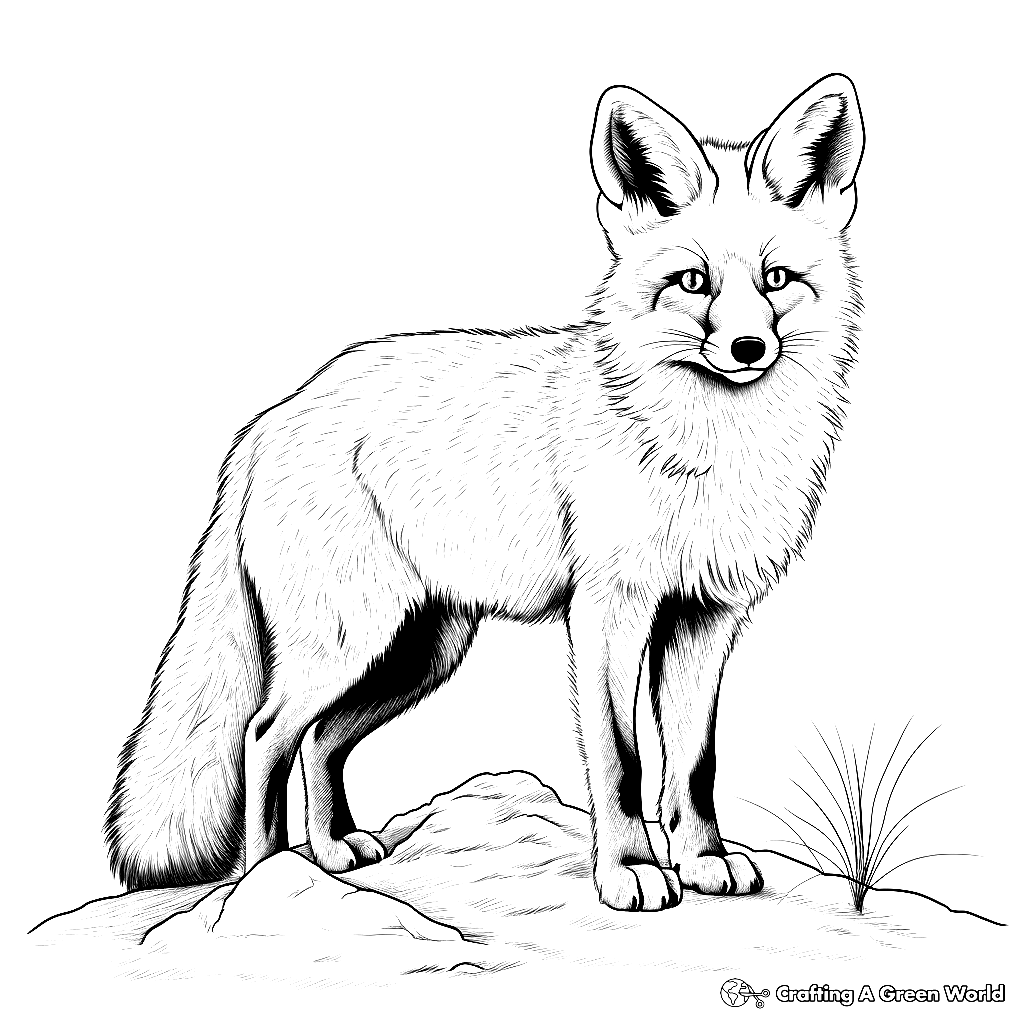 Realistic Fox Coloring Pages Free Printable 