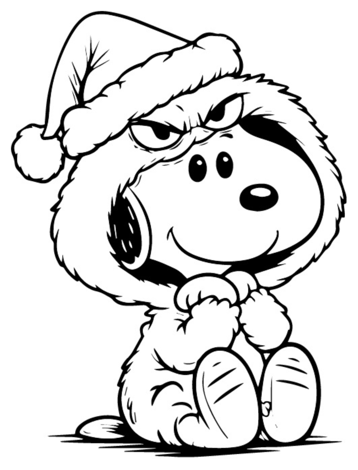 Snoopy Christmas Coloring Page
