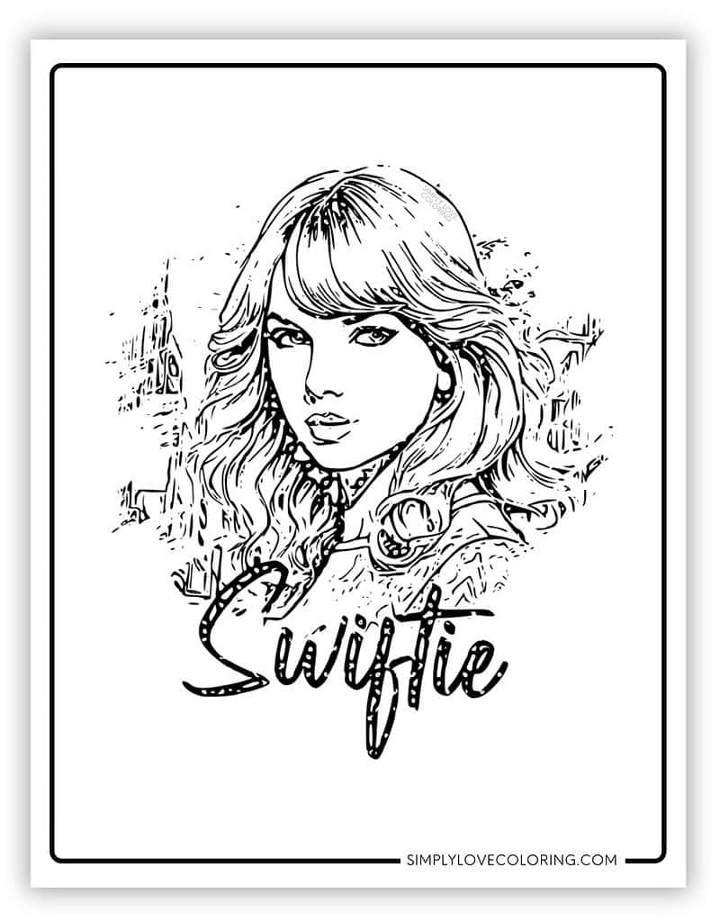 Taylor Swift Coloring Pages Free PDF Printables Simply Love Coloring