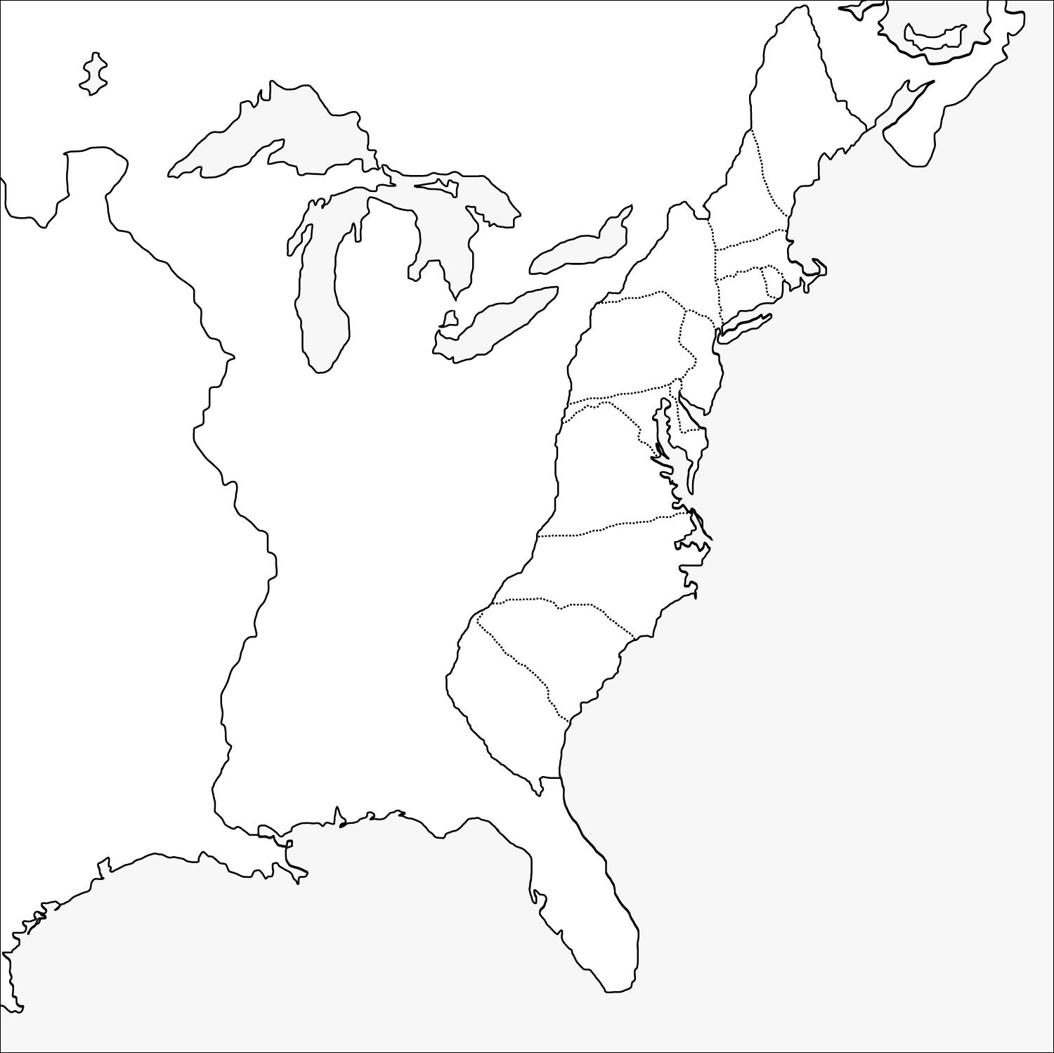 13 colonies printable map