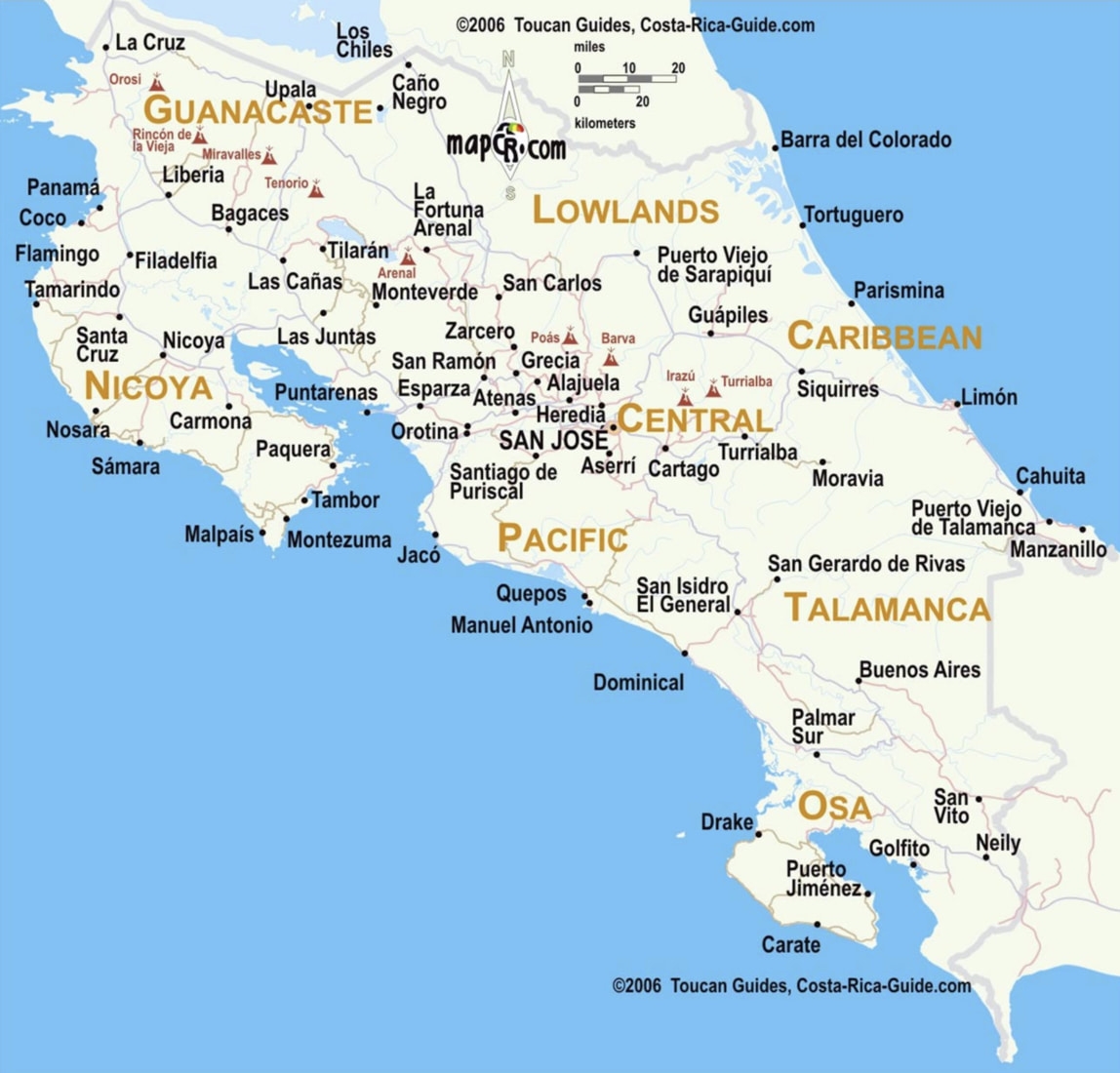 Tourist Maps Of Costa Rica Beaches Cities More Tourist Maps Of Costa Rica Beaches Cities More