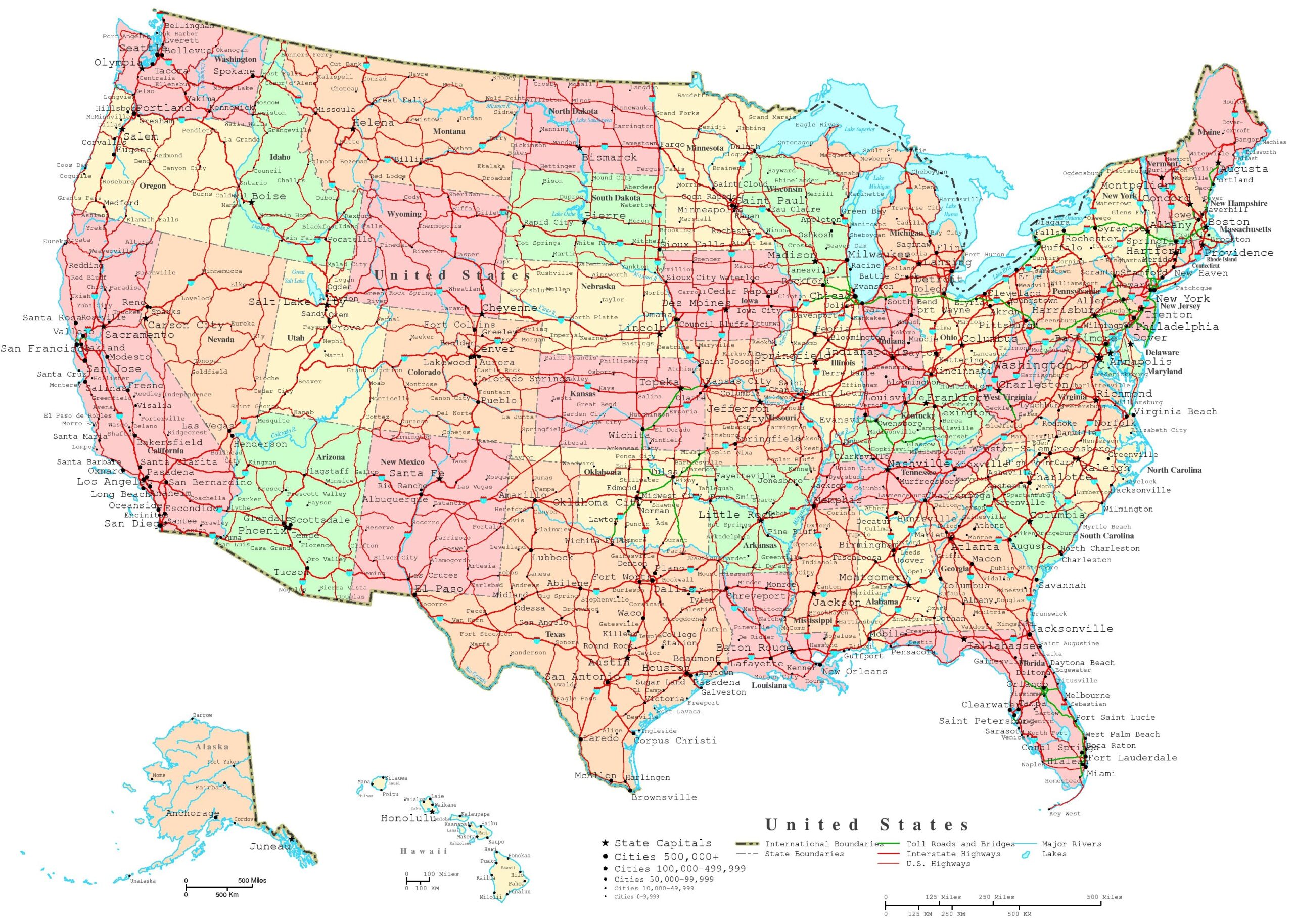 printable map of united states