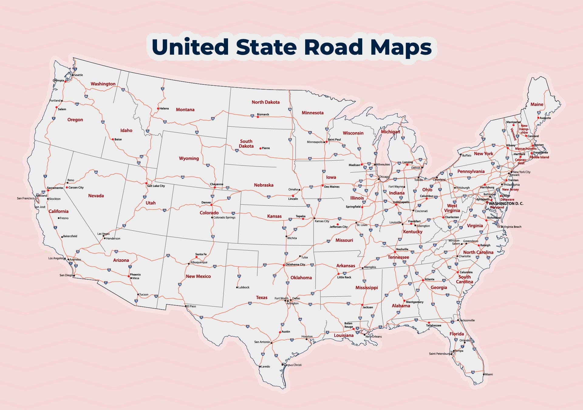 printable us road map printable us road map
