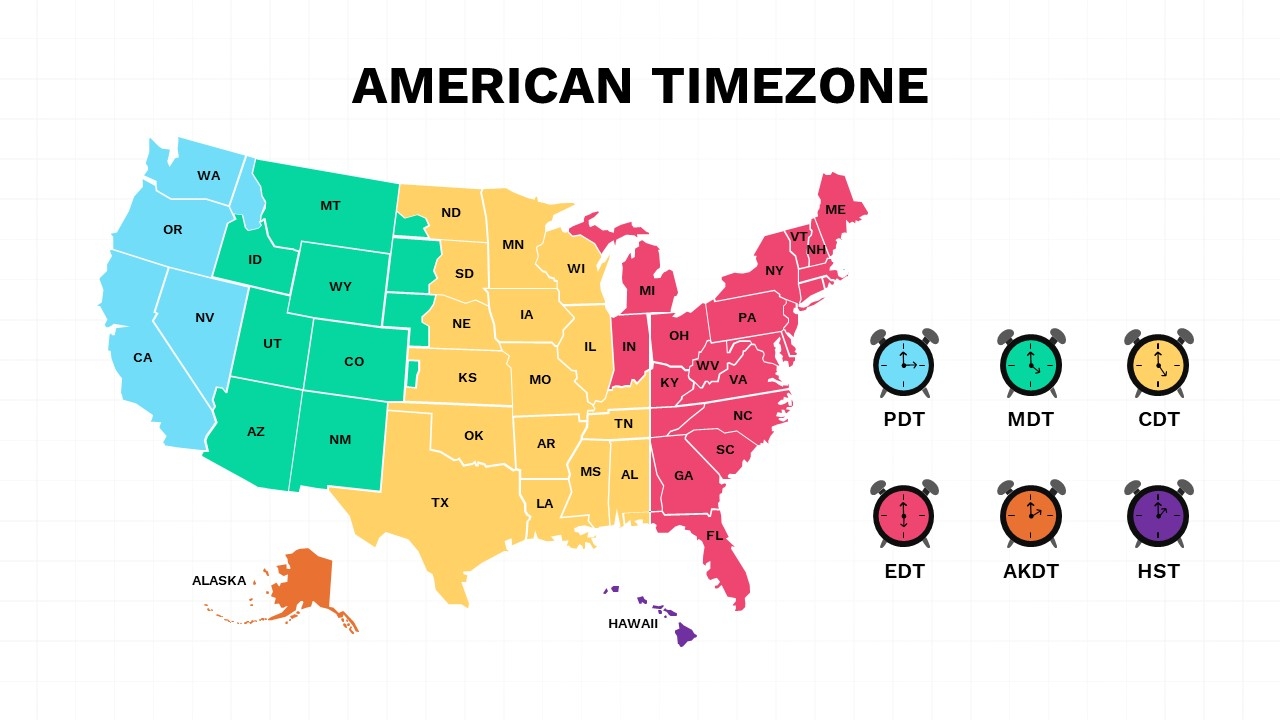 map of time zones usa printable