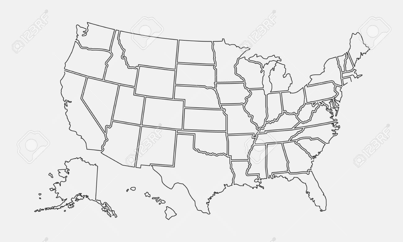 50 states map blank printable