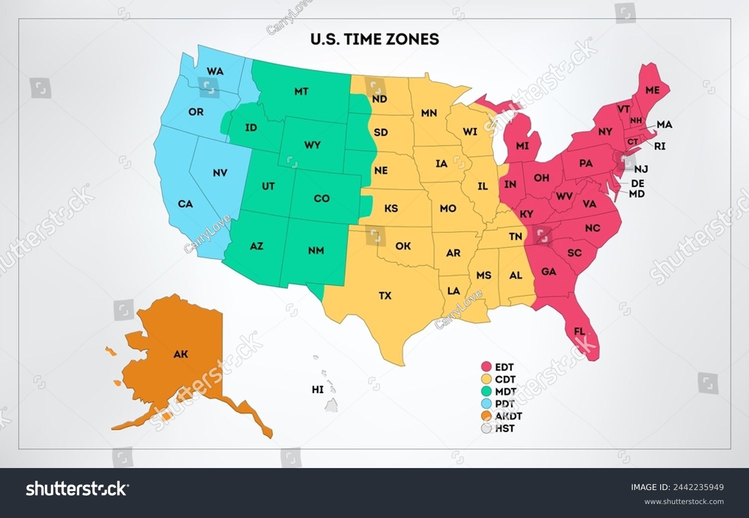 Usa Time Zone Map Over 950 Royalty Free Licensable Stock Illustrations Drawings Shutterstock