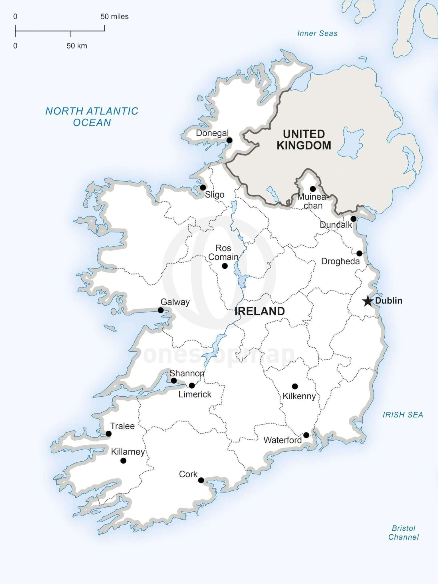 Vector Map Of Ireland Political One Stop Map Vector Map Of Ireland Political One Stop Map