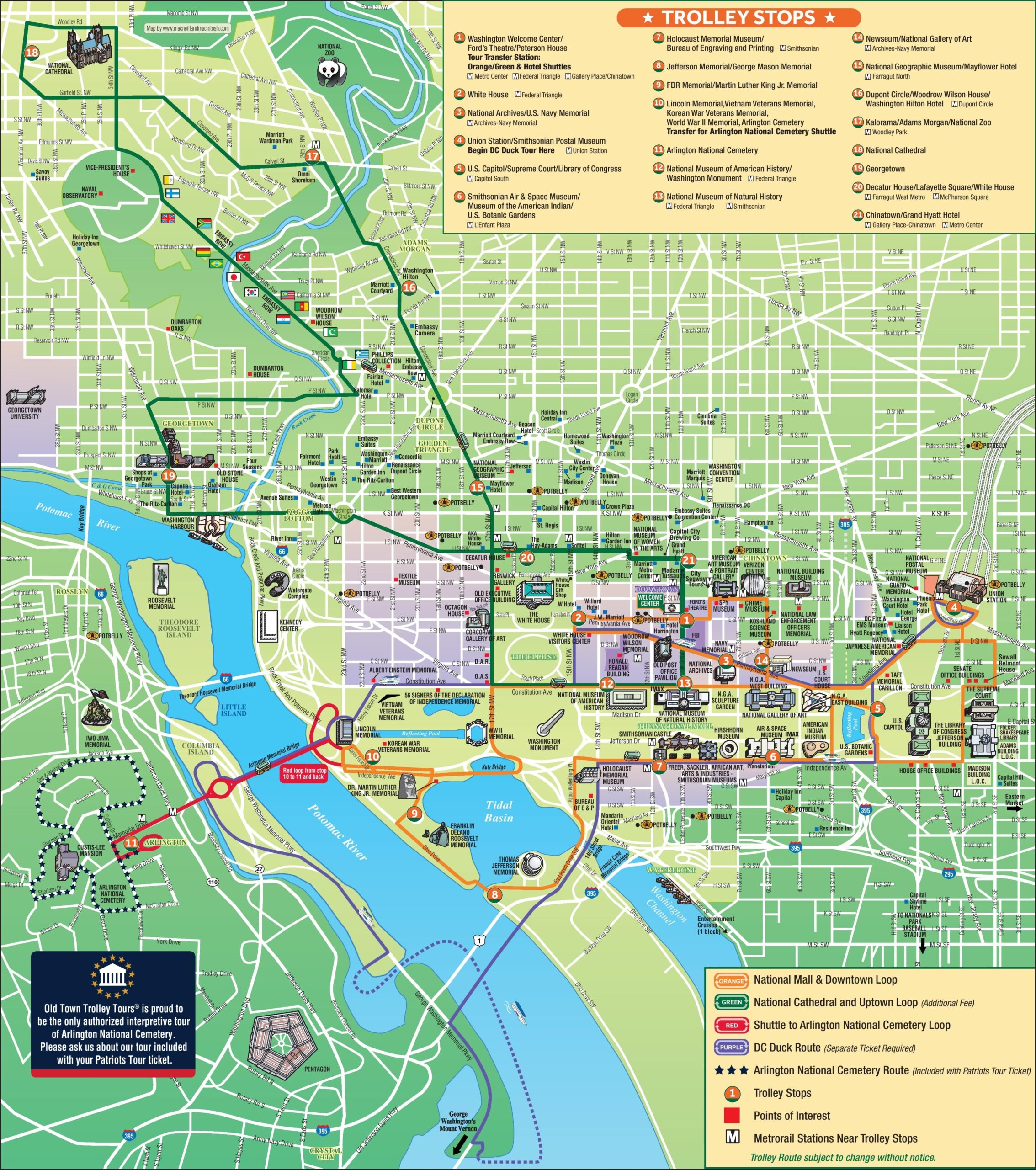 printable washington dc tourist map